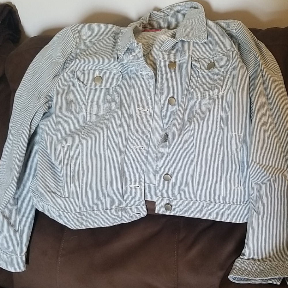 Elle striped jean jacket